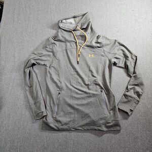 Under Armour tunnel neck gray sweatshirt Large Pullover Drawstring Pockets